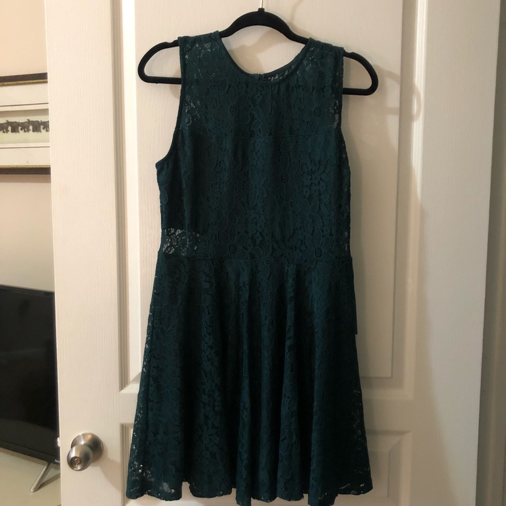 Teal lace dress